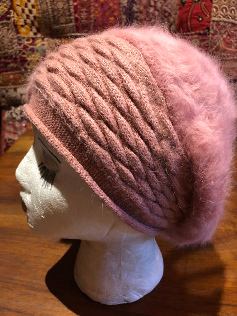 Vintage Wool angora 10 in Beret Hat image 6