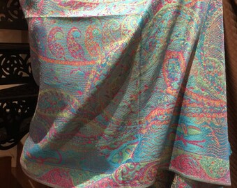 Vintage Paisley Brocade Pashmina Scarf Wrap Shawl