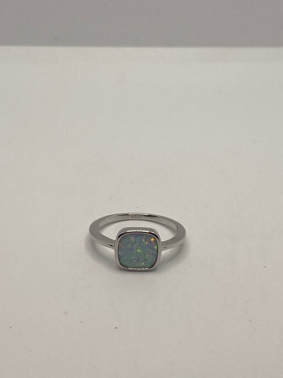 Vintage Opal 925 Sterling Silver Inlay Ring - image 4