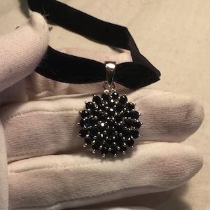 Vintage Handmade 925 Sterling Silver  Sapphire Pendant