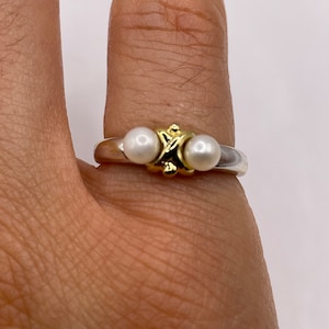Vintage Cultured Pearl 925 Sterling Silver Ring