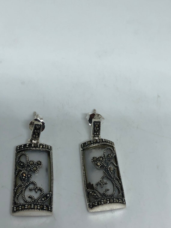 Vintage  Marcasite and Genuine Mother of Pearl 92… - image 6
