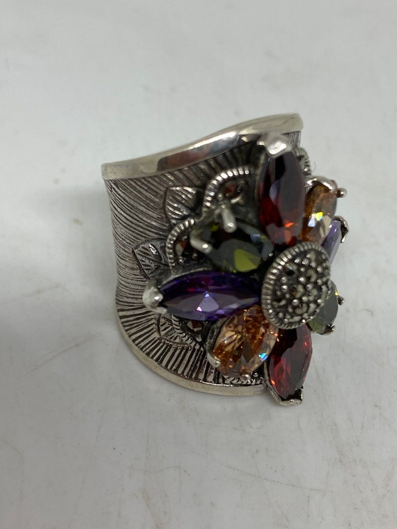ヴィンテージ スイス製 マーカサイト ミックスジェムストーン リング