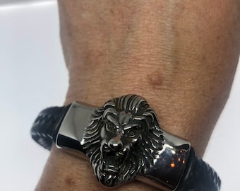 Vintage stijl unisex herenarmband met leeuwenmotief