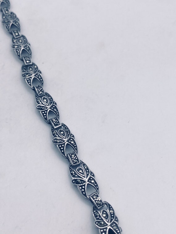 Marcasite Bracelet in 925 Sterling Silver Vintage… - image 4