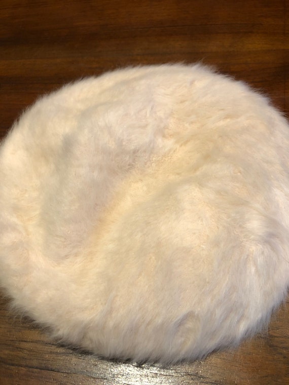 Vintage Wool angora 10 in Beret Hat - image 7