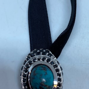 Vintage Handmade 925 Sterling Silver  Sapphire Turquoise Pendant