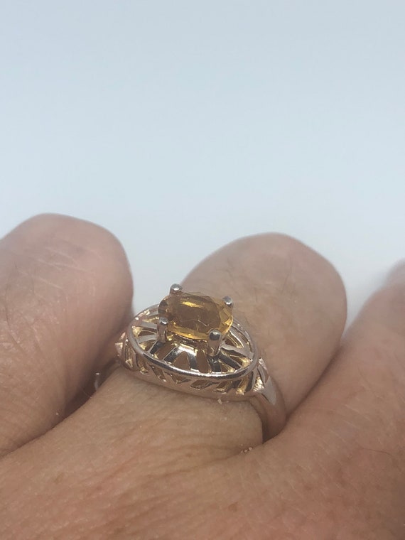 Vintage Handmade Golden Genuine Citrine 925 Sterl… - image 2