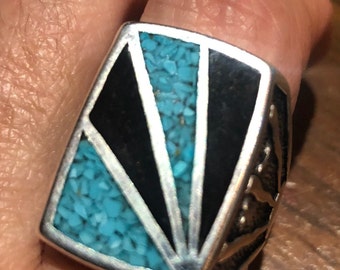 Vintage Native American Style Southwestern Turquoise Stone