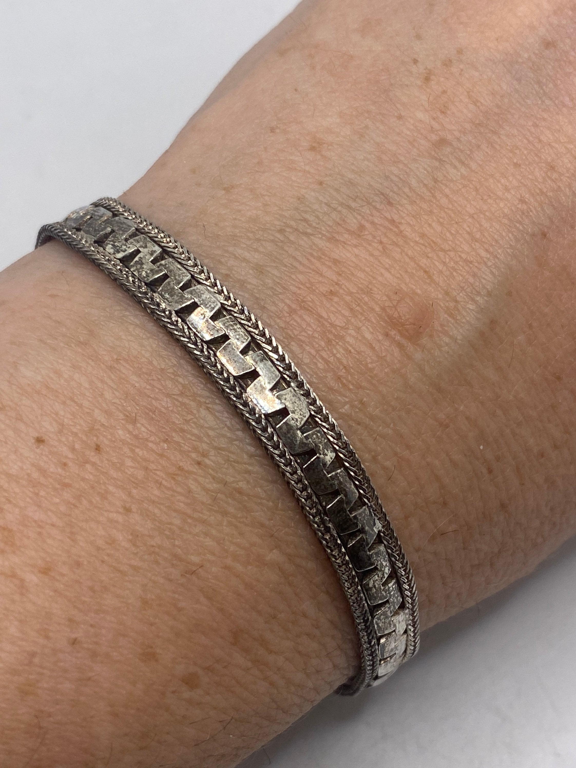 ヴィンテージ925スターリングシルバーチェーンリンク ブレスレット ヴィンテージ 925 スターリングシルバー チェーンリンクブレスレット