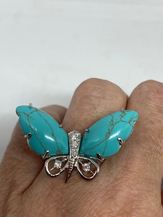 Vintage Pursian Turquoise and White Sapphire Gems… - image 2
