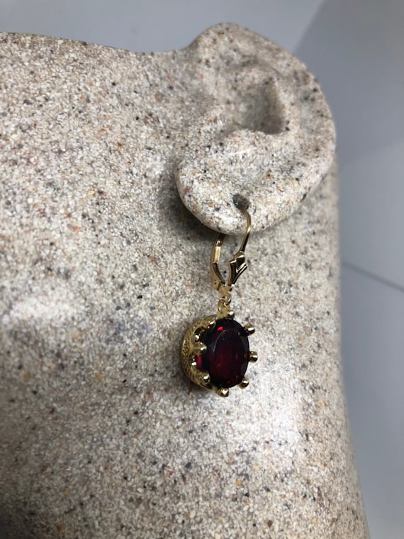 Vintage Handmade 925 Sterling Silver Garnet Earrin