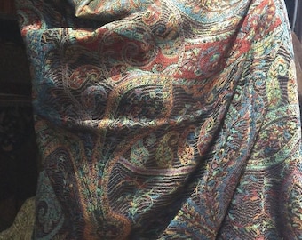 Jamawar Paisley Brocade Pashmina Scarf Wrap Shawl