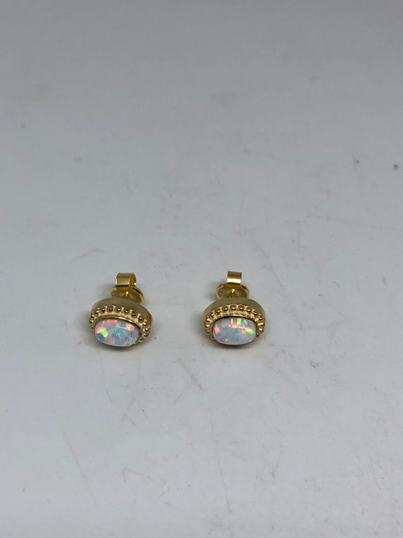 Vintage White Opal Earrings 925 Sterling Silver S… - image 7