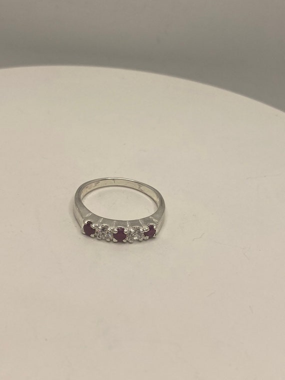 Vintage Handmade Pink Ruby Setting Sterling Silve… - image 7