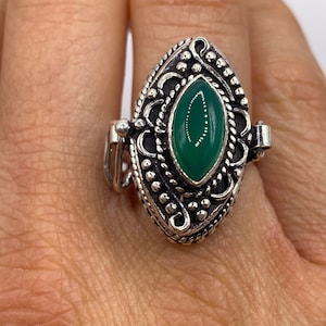 Weiße Vintage Gift Bronze Pillbox Ring