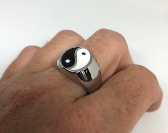 Bague homme gothique vintage Yin Yang