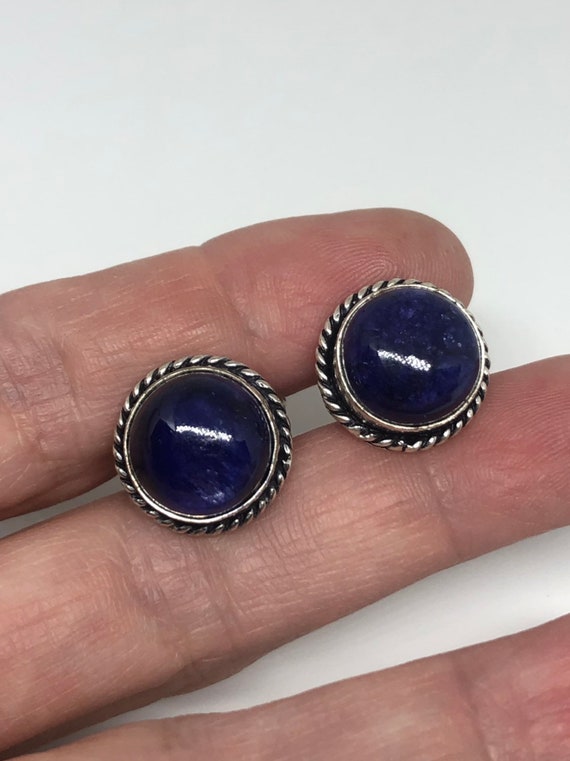Vintage Blue Sapphire Cuff Links - image 1