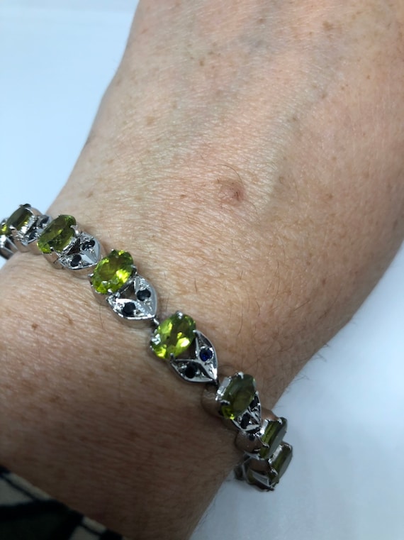 Vintage Handmade Genuine Peridot  Sapphire  925 St