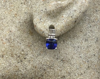 Vintage Blue Iolite Earrings Sterling Silver