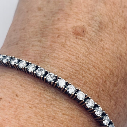 Vintage Cubic Zirconia Bracelet 925 Sterling shops Silver