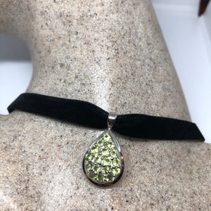 Vintage Handmade 925 Sterling Silber Echter Peridot Anhänger