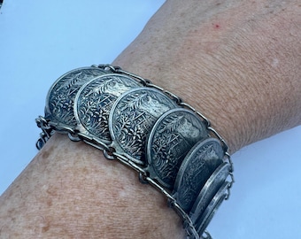 Vintage Münzarmband Silber