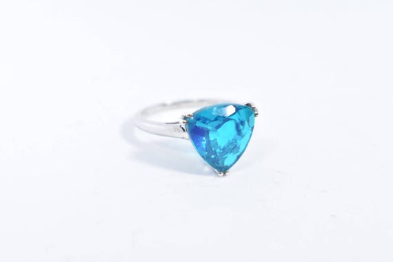 Vintage Genuine Blue Topaz 925 Sterling Silver Ri… - image 3