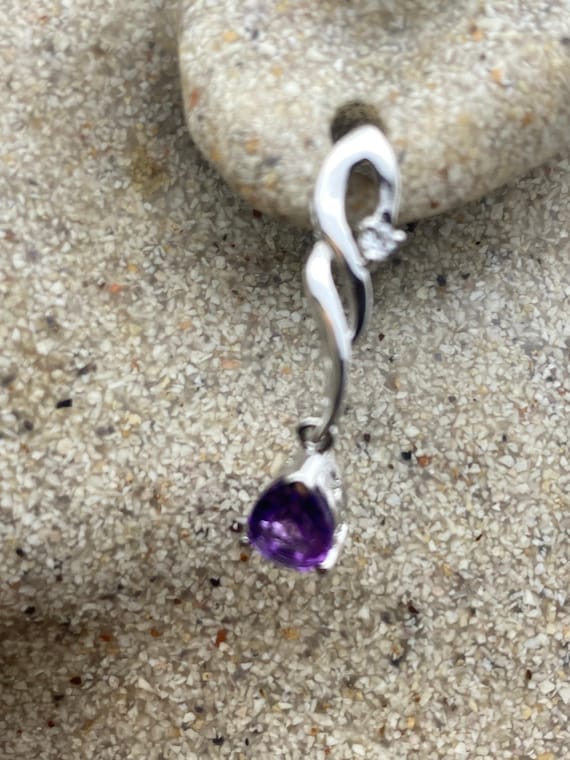 Vintage Purple Amethyst Earrings 925 Sterling Silver Studs