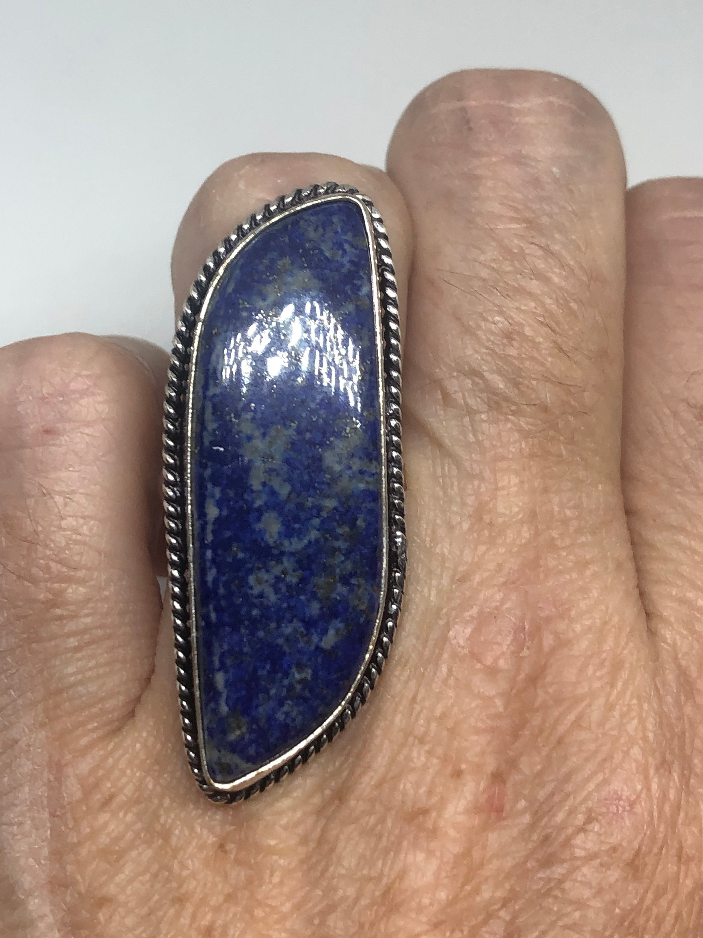 Vintage Blue Genuine Lapis Lazuli Ring 