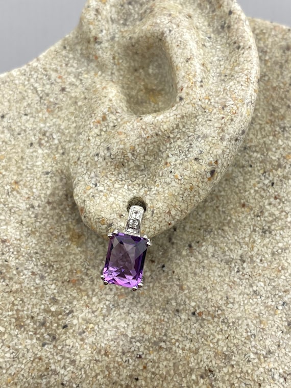 Vintage Purple Amethyst Earrings 925 Sterling Silver Studs