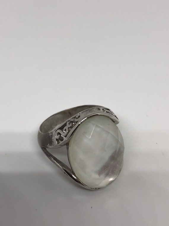 Vintage Mother of Pearl 925 Sterling Silver Ring - image 8