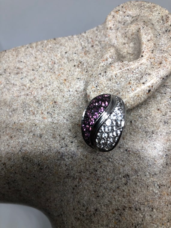 Vintage Handmade Sterling Silver Genuine tourmaline Earrings