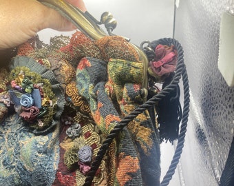 Vintage Chimaki Brocade Lace Patchwork Hand Bag Purse - Etsy