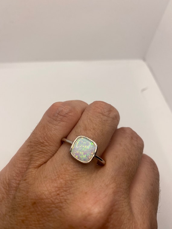 Vintage Opal 925 Sterling Silver Inlay Ring - image 3