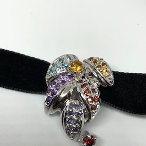 Vintage Handmade 925 Sterling Silver Genuine Garnet, Mixed Gemstone  and Citrine Antique Pendant Necklace