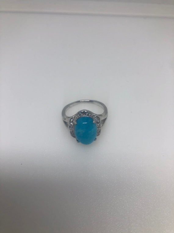Vintage Blue Genuine Larimr Adjustable Ring - image 7