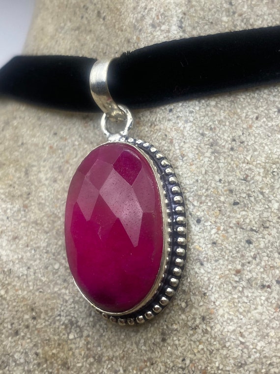 Vintage Antique Pink Raw Ruby Choker Necklace