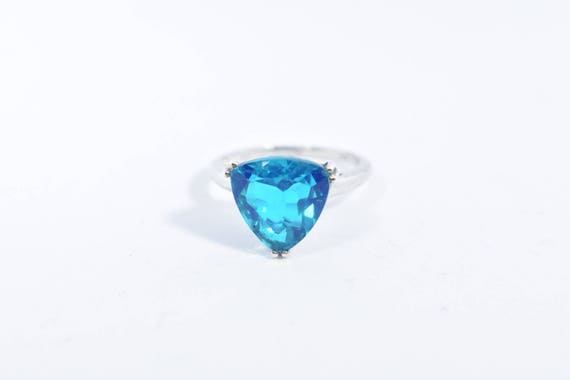 Vintage Genuine Blue Topaz 925 Sterling Silver Ri… - image 4