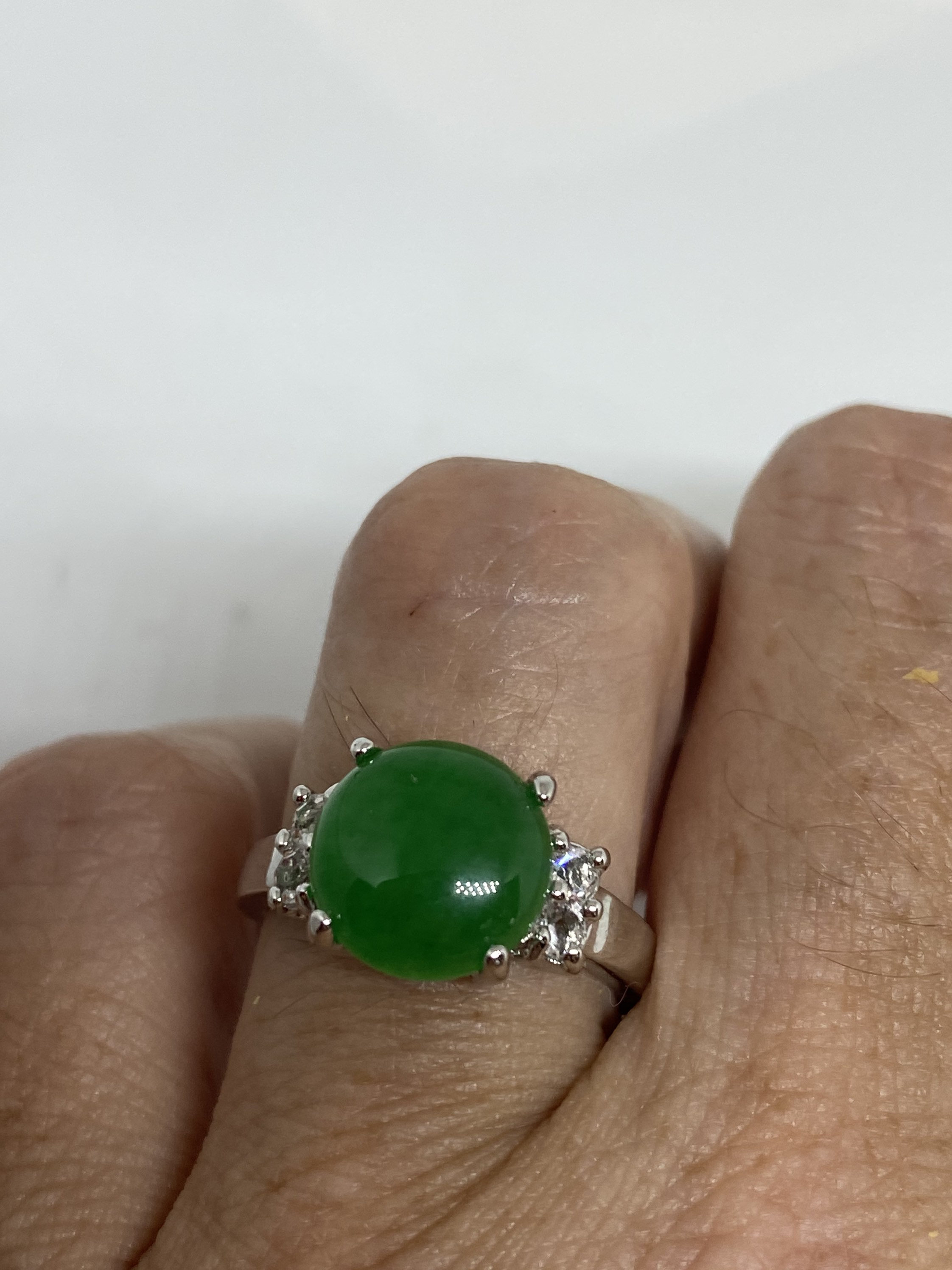 Vintage Lucky Green Nephrite Jade Ring - Etsy