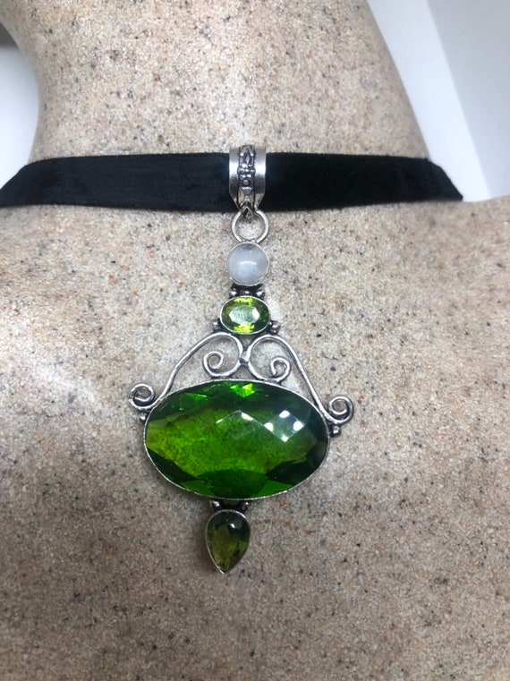 Vintage Handmade Silver Genuine Peridot and Vintag