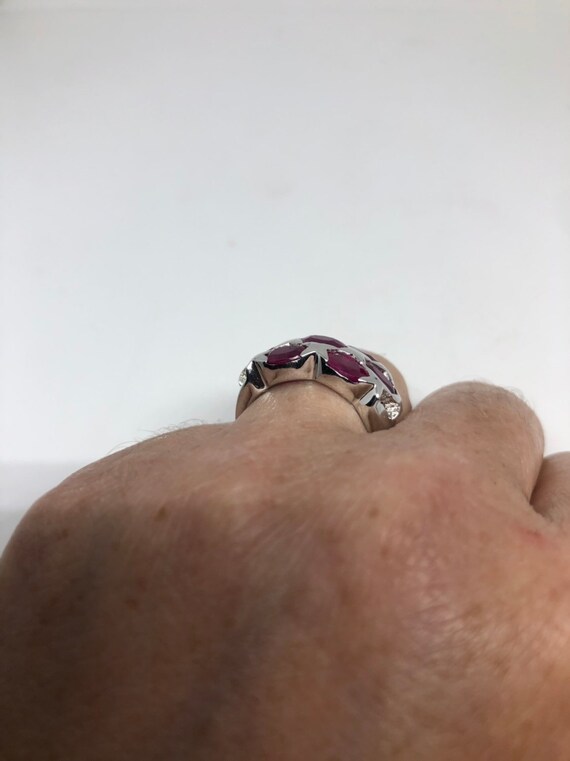 Vintage Handmade Pink Ruby Setting Sterling Silve… - image 8