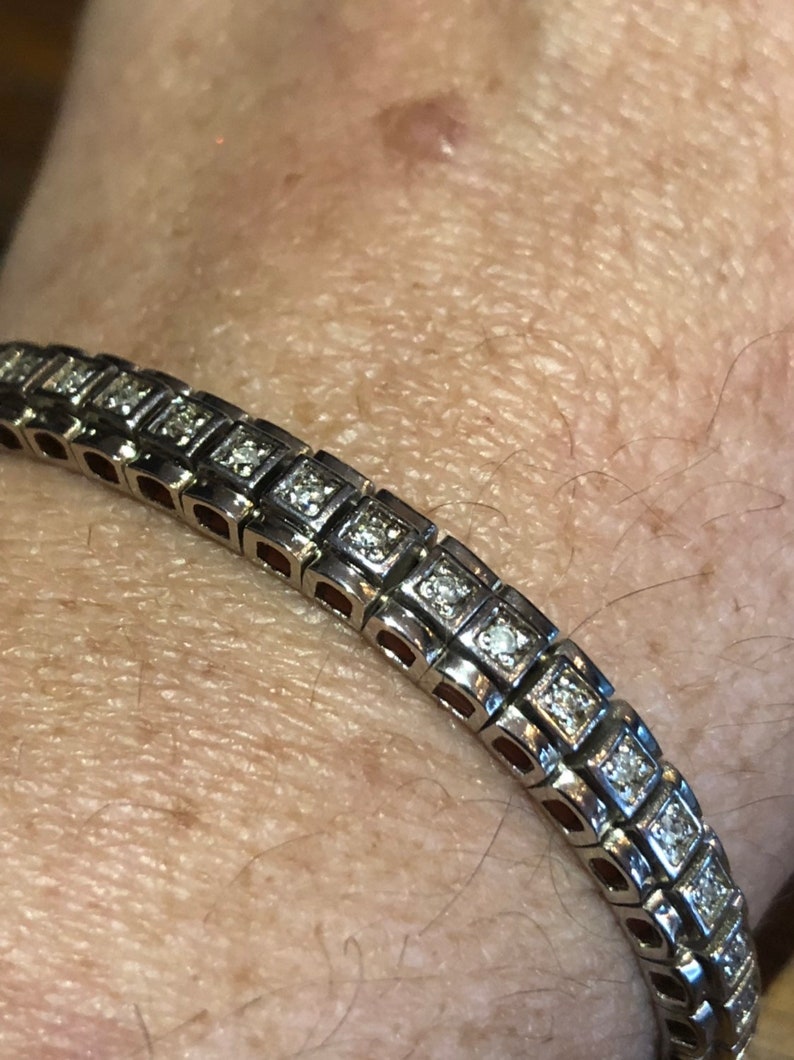 Handmade Genuine white Sapphires Rhodium Finished 925 Sterling Silver Tennis Bracelet