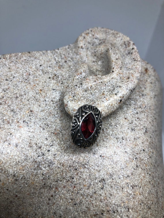 Vintage Bohemian Garnet Earrings 925 Sterling Silver Button Etsy UK
