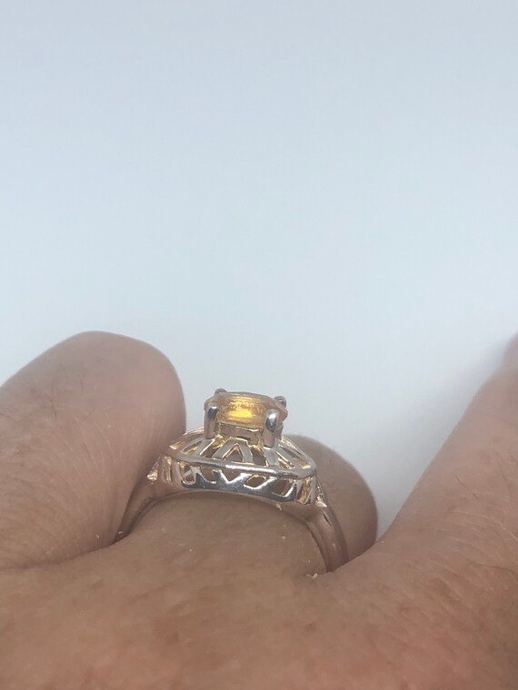Vintage Handmade Golden Genuine Citrine 925 Sterl… - image 7