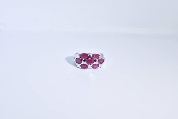 Vintage Handmade Pink Ruby Setting Sterling Silve… - image 5