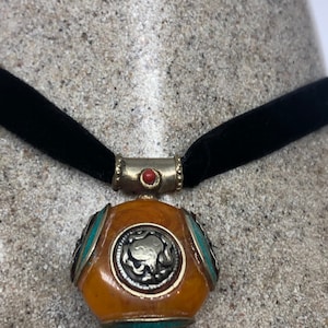 Vintage Tibetian Amber Pendant