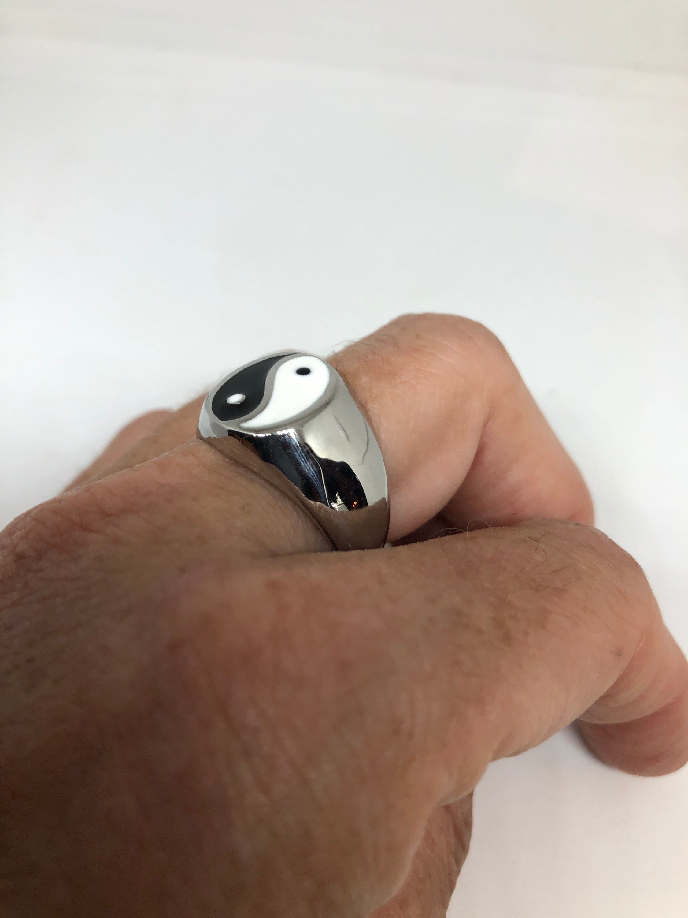 Vintage Gothic Yin Yang Mens Ring - Etsy