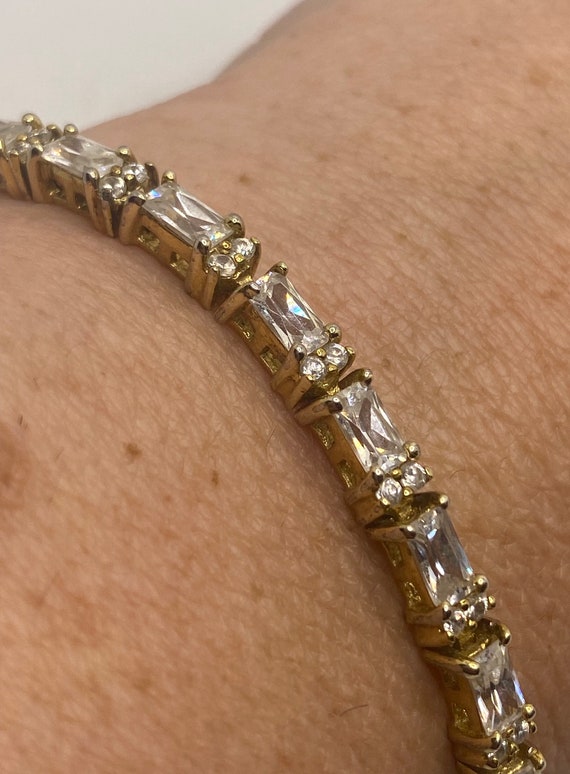 Vintage Gold Tennis Bracelet | Clear Crystal Gold 