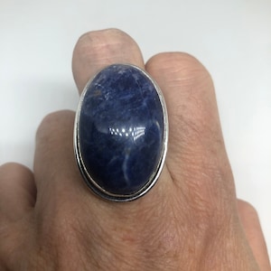 Vintage Blue Genuine Lapis Lazuli Ring Size 9